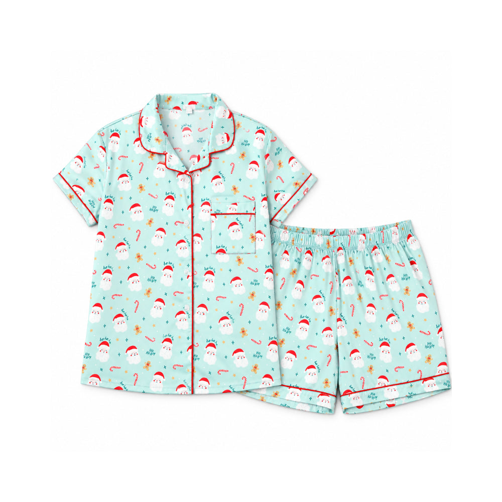 Holly Days Christmas Collection Adult Satin Pyjama Set - HO HO HO